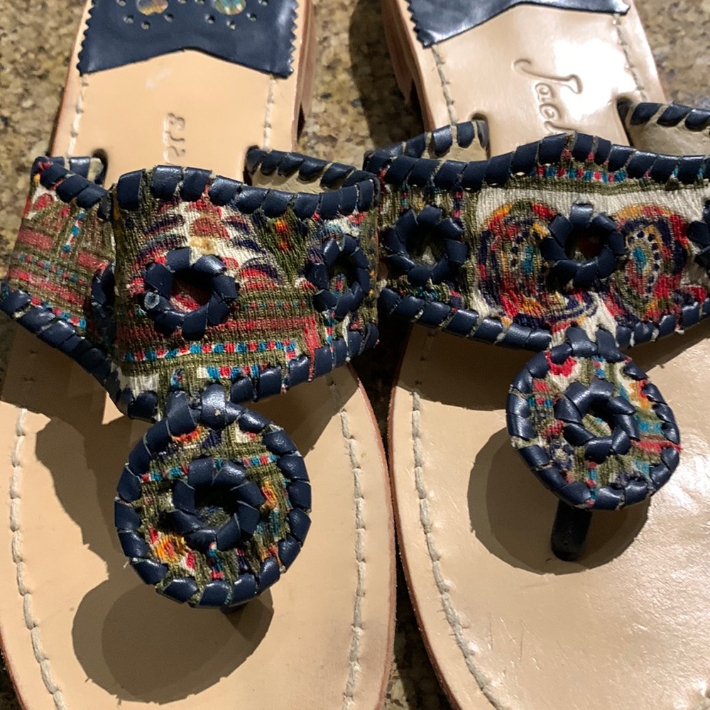 Jack Rogers Jacks sandals in paisley Navaho print